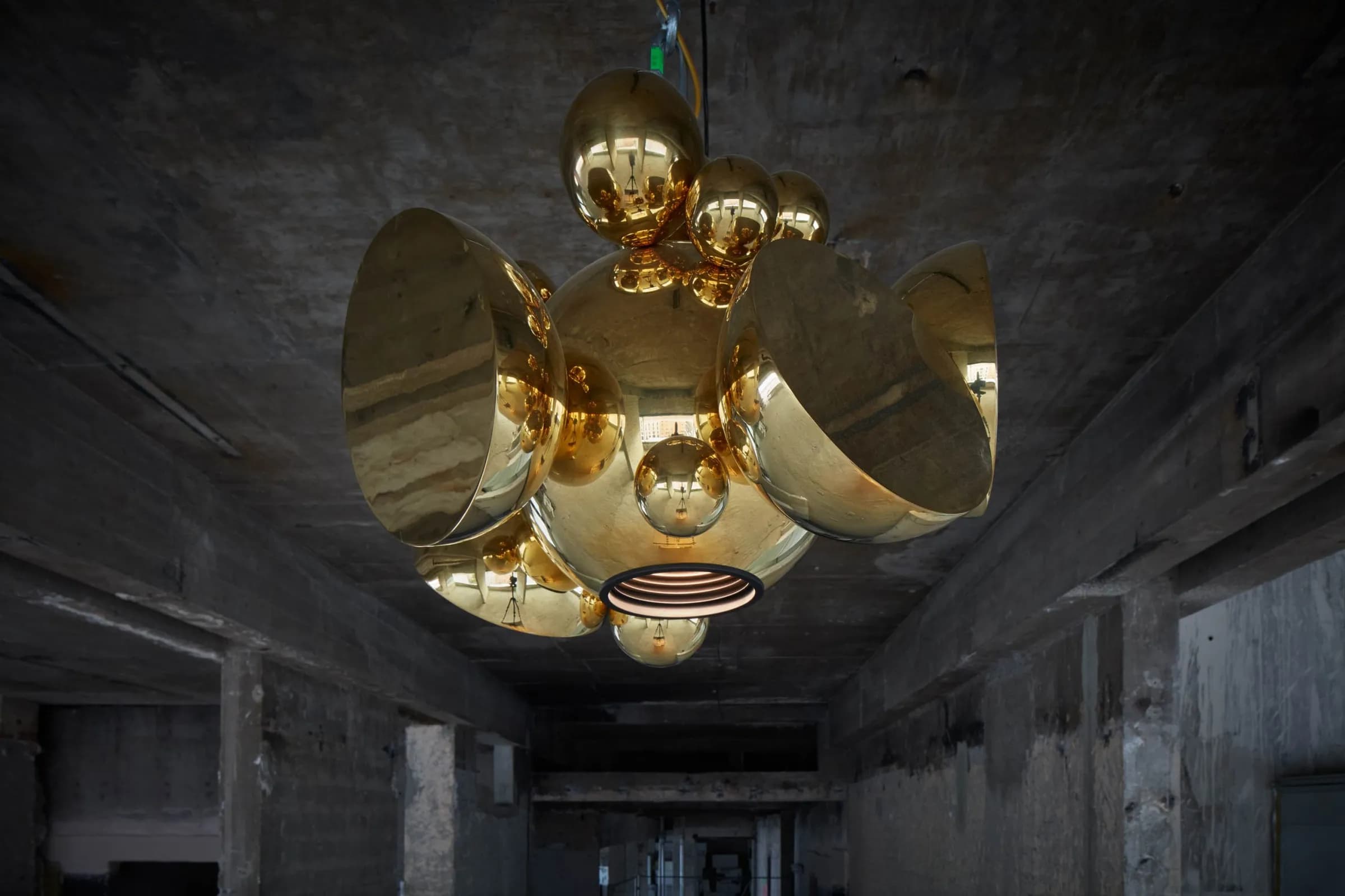 Light fixture from the 1960s under restoration in the studio